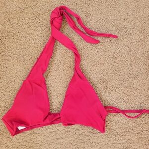 Rose Pink Bikini Top with Adjustable Ties
